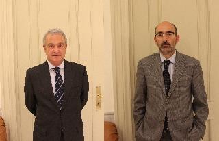 El presidente del Tribunal Superior de Justicia de Asturias, Jesús María Chamorro González, con el magistrado Jorge González Rodríguez 